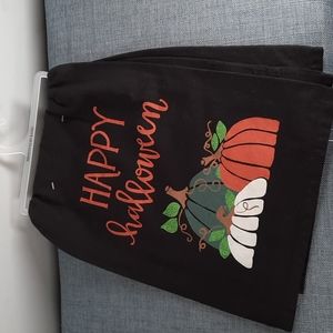 Happy Halloween Pumpkin Black Cotton Kitchen Dish Hand Towel Thanksgiving Fall